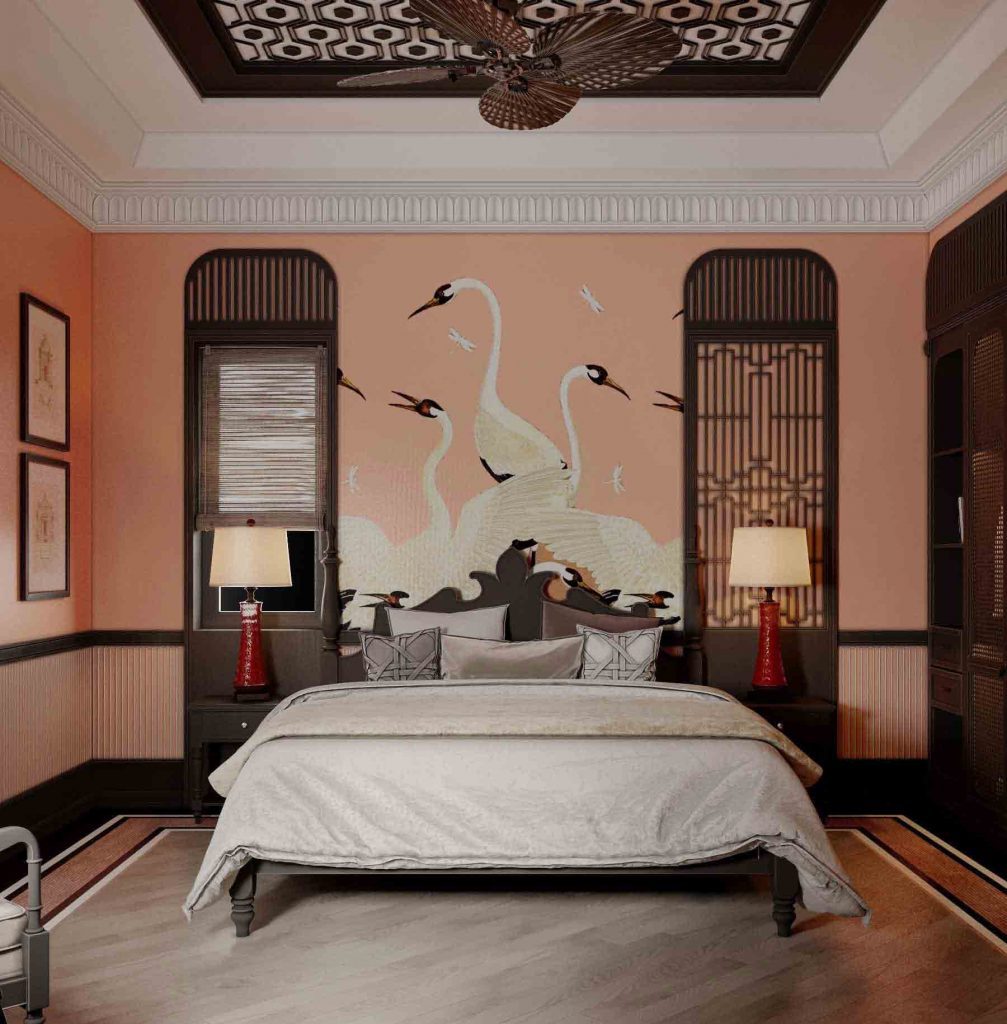 Sử dụng họa tiết hình thú trong thiết kế nội thất biệt thự theo phong cách Indochine