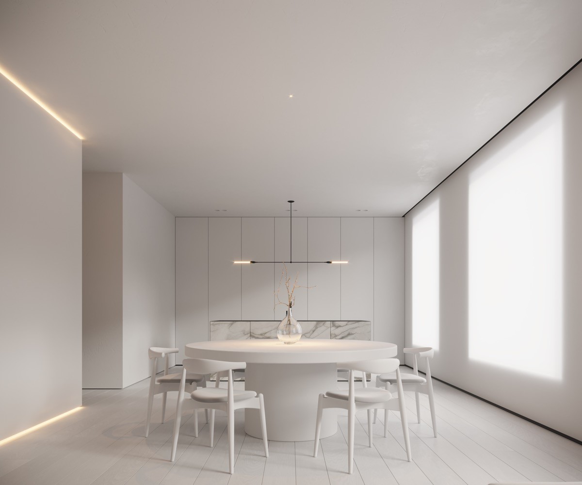 Trắng – đen –xám là các tông màu chủ đảo trong phong cách sống Minimalist